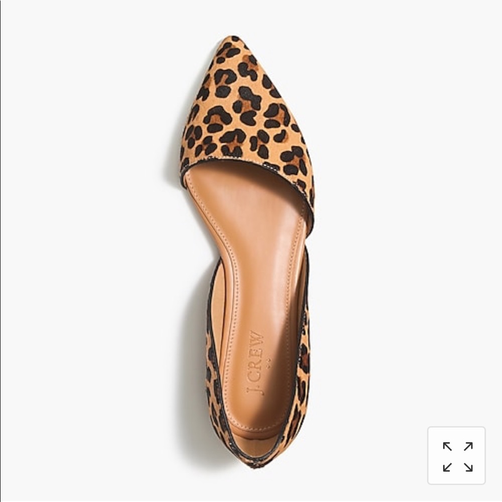 j crew leopard calf hair d'Orsay flats